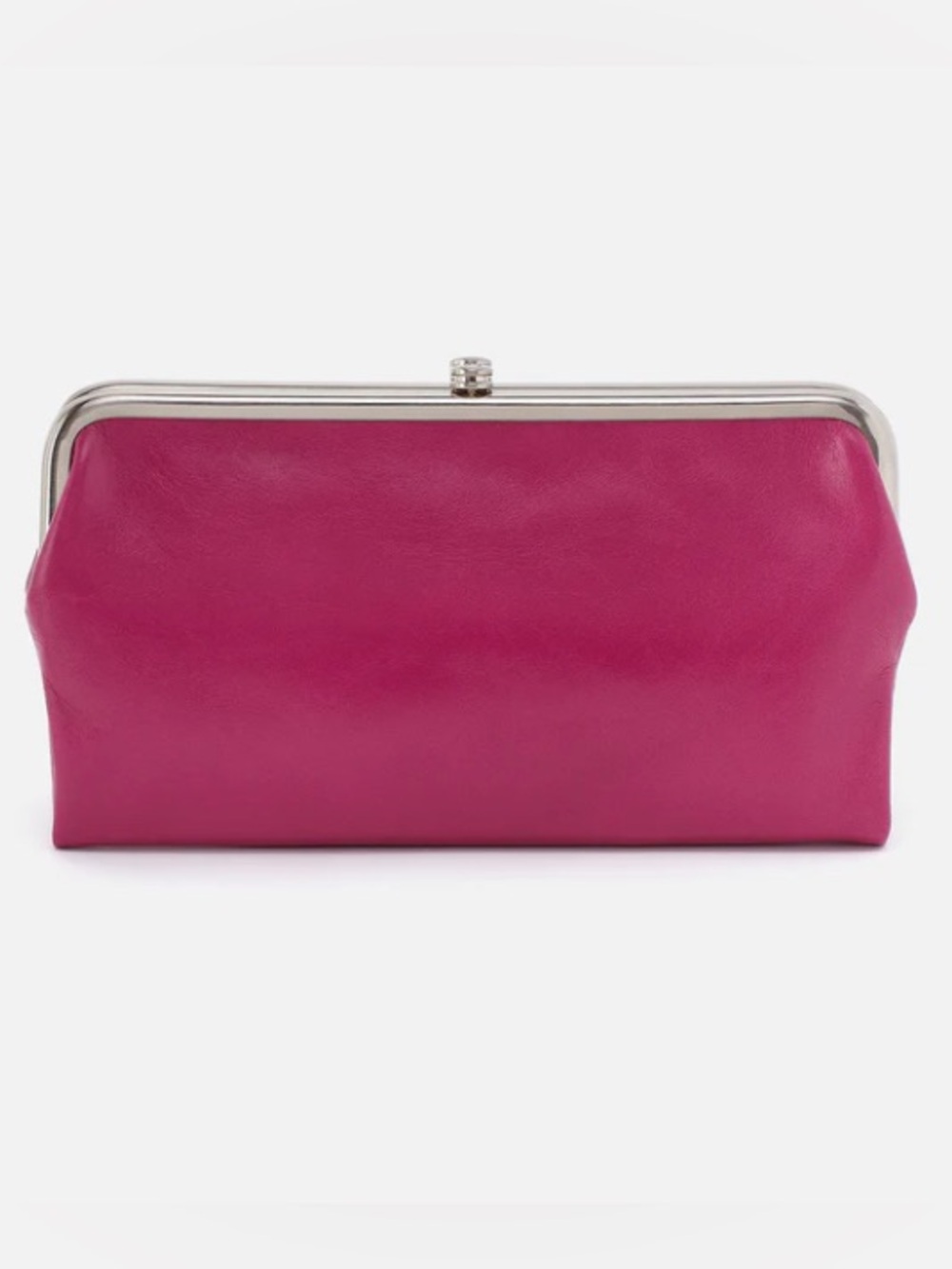 HOBO Iconic Lauren Smooth Leather Kiss-Lock Clutch, Includes Dust Bag!